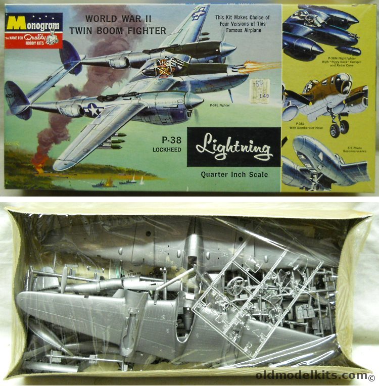 Monogram 1/48 Lockheed P-38L / P-38M / P-38J / F-5 Lightning - Four Star Issue, PA97-200 plastic model kit